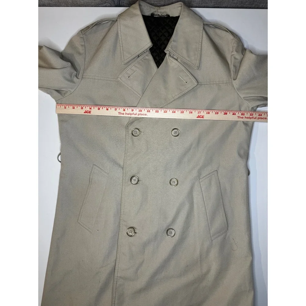 VTG Dunn‎ & Co Overcoat Mens X Large Khaki Plaid Quilted Tartan Raincoat British